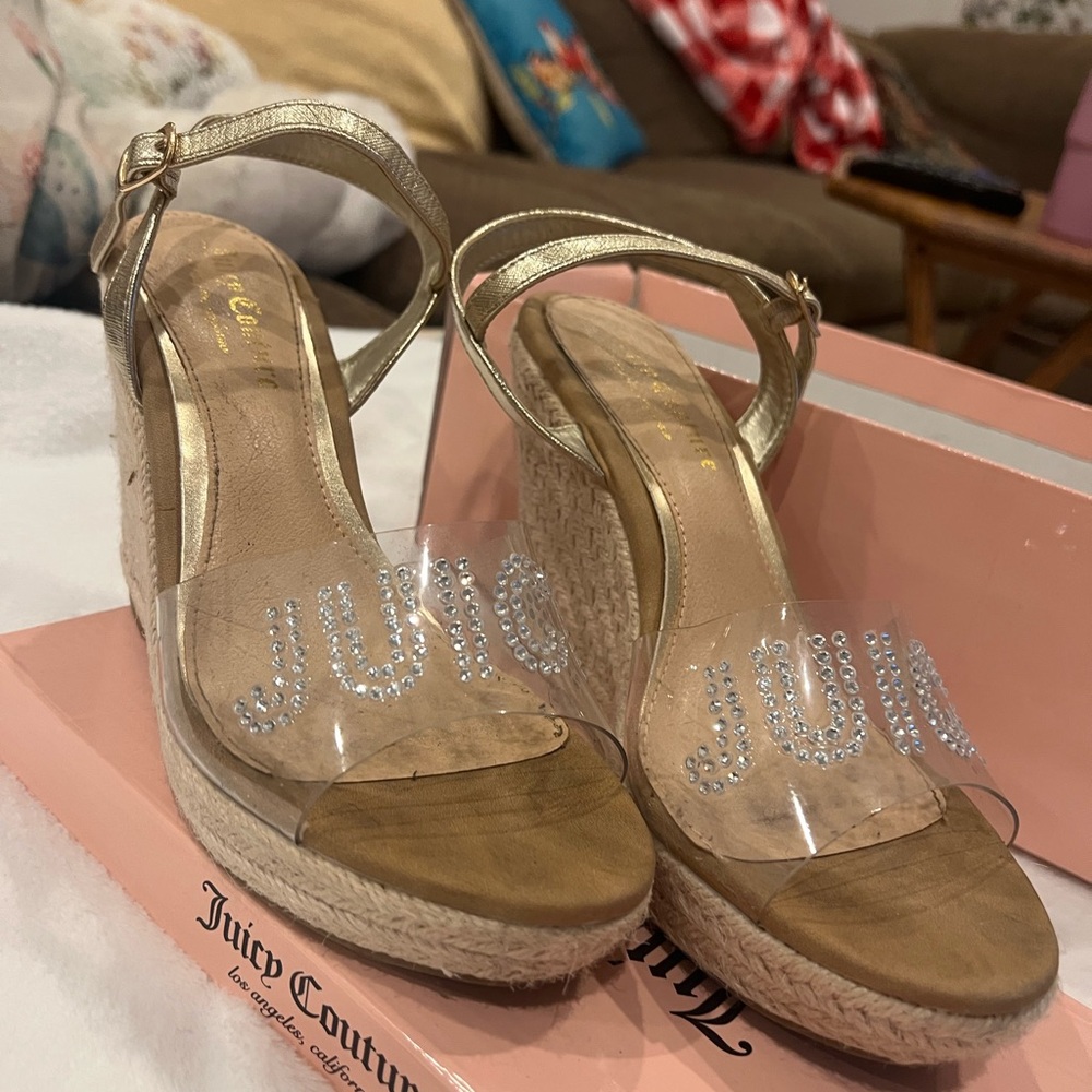 Juicy Couture Gold Wedge Shoes